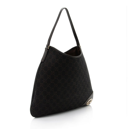 Gucci GG Canvas Britt Medium Hobo (SHF-nj2RBV)