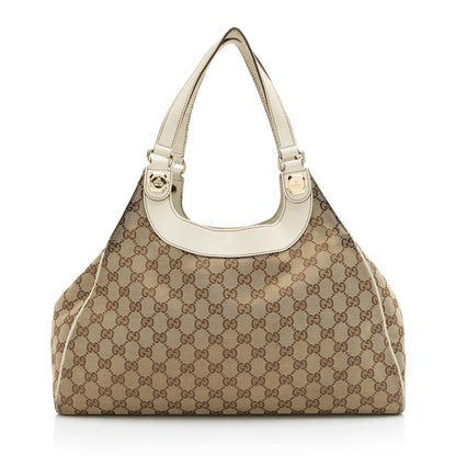 Gucci GG Canvas Charmy Medium Shoulder Bag (SHF-23740)