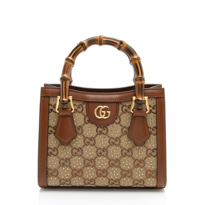 Gucci Crystal GG Canvas Bamboo Diana Mini Tote (SHF-E7QQjx)