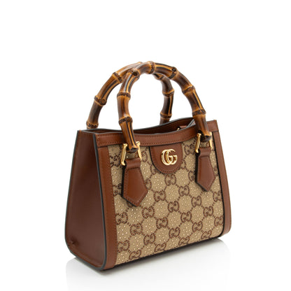 Gucci Crystal GG Canvas Bamboo Diana Mini Tote (SHF-E7QQjx)