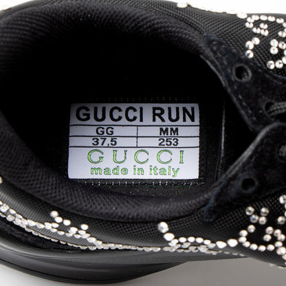 Gucci GG Canvas Crystal Run Sneakers - Size 7.5 / 37.5