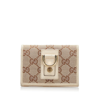 Gucci GG Canvas D-Ring Card Holder (SHG-b43eqy)