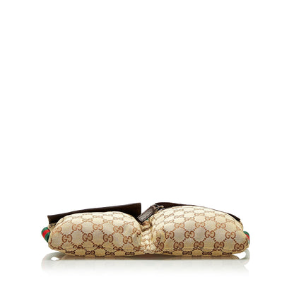 Gucci GG Canvas Double Pocket Belt Bag (SHG-37191)