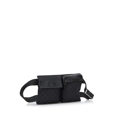 Gucci GG Canvas Double Pocket Belt Bag (SHG-RSeo1B)