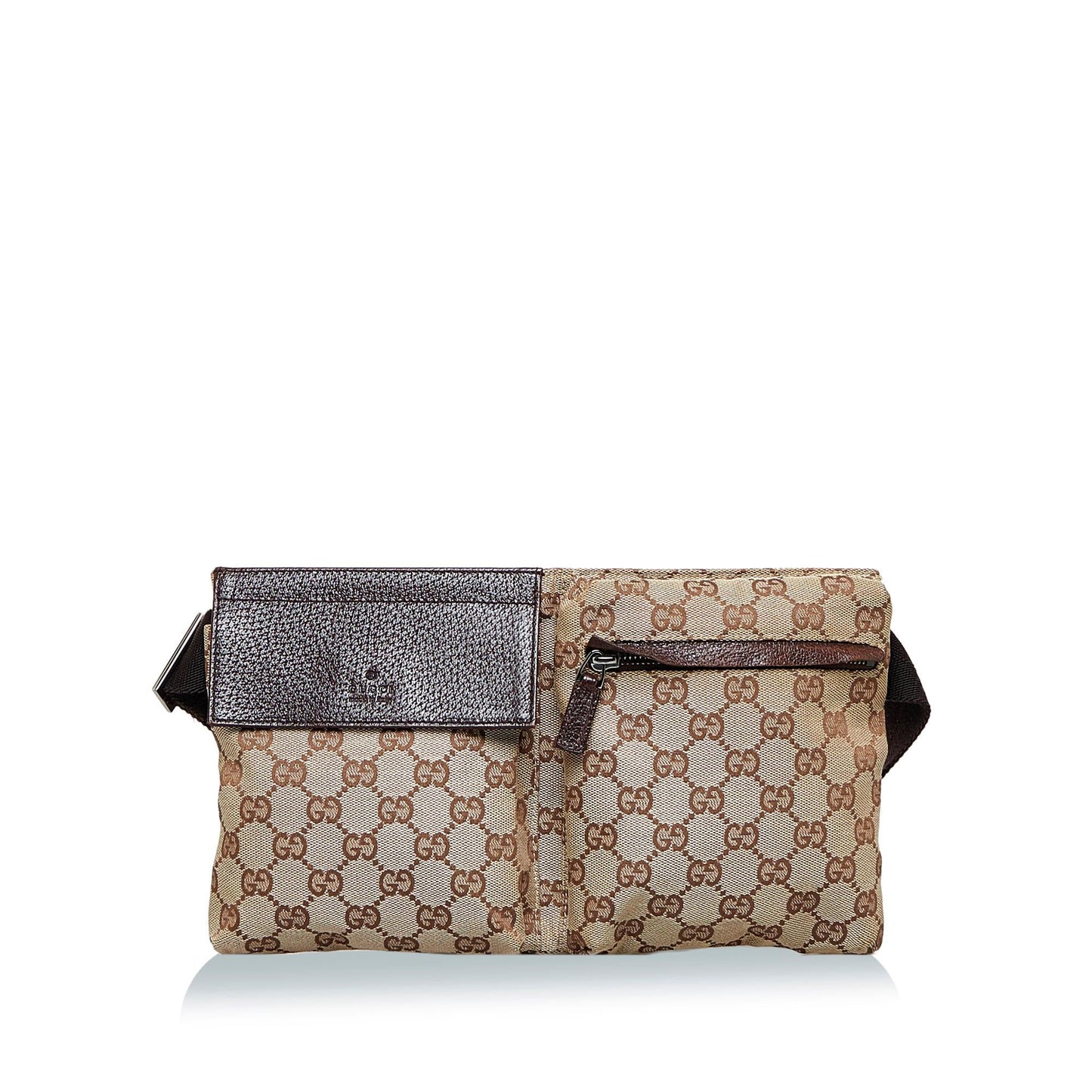Gucci GG Canvas Double Pocket Belt Bag (SHG-Ne4e13)