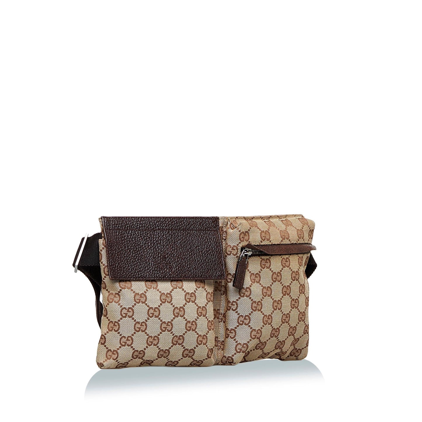 Gucci GG Canvas Double Pocket Belt Bag (SHG-Ne4e13)