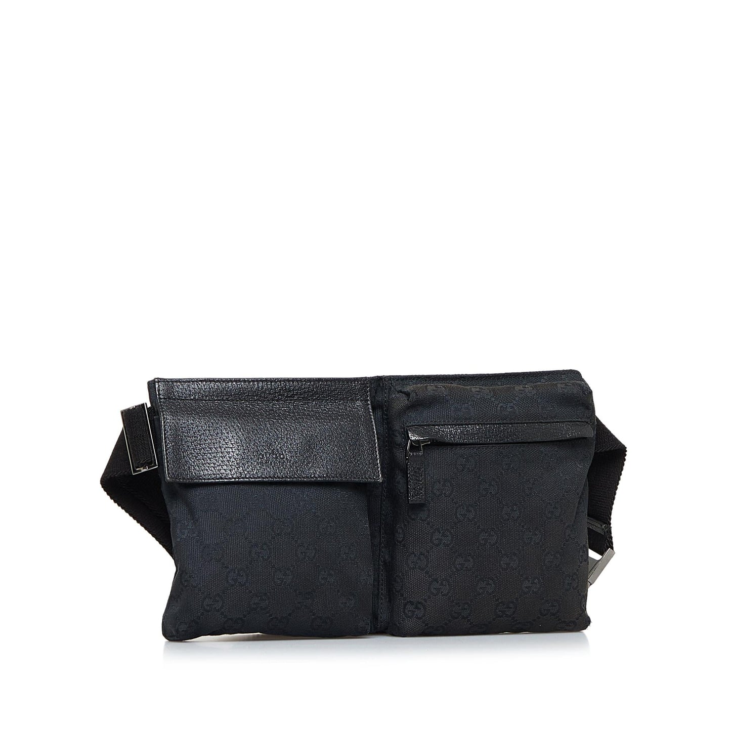 Gucci GG Canvas Double Pocket Belt Bag (SHG-jTXA2O)