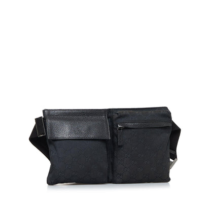 Gucci GG Canvas Double Pocket Belt Bag (SHG-jTXA2O)