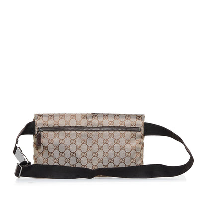 Gucci GG Canvas Double Pocket Belt Bag (SHG-MsV5eS)