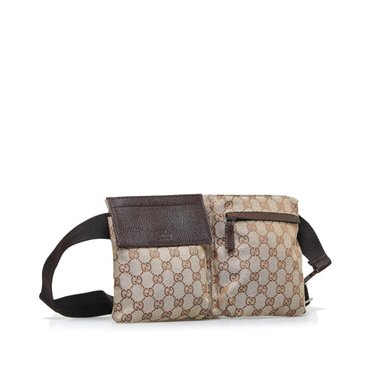 Gucci GG Canvas Double Pocket Belt Bag (SHG-MsV5eS)