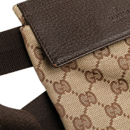 Gucci GG Canvas Double Pocket Belt Bag (SHG-4MdUlJ)