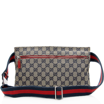 Gucci GG Canvas Double Pocket Belt Bag (SHF-SkYvtK)