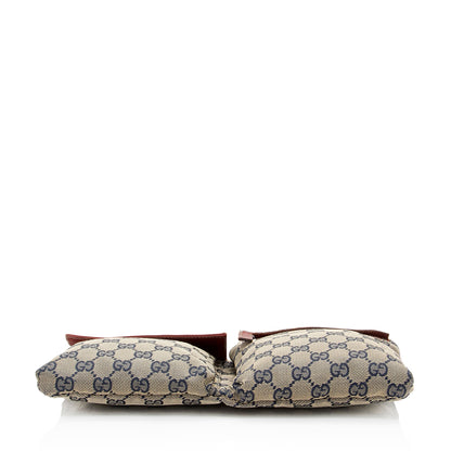 Gucci GG Canvas Double Pocket Belt Bag (SHF-SkYvtK)