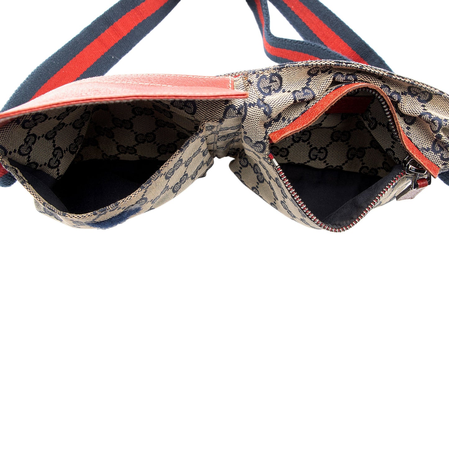 Gucci GG Canvas Double Pocket Belt Bag (SHF-SkYvtK)