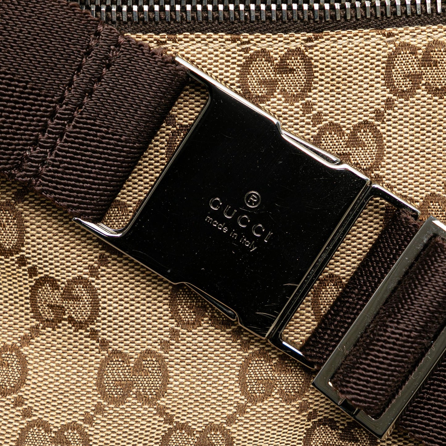Gucci GG Canvas Double Pocket Belt Bag
