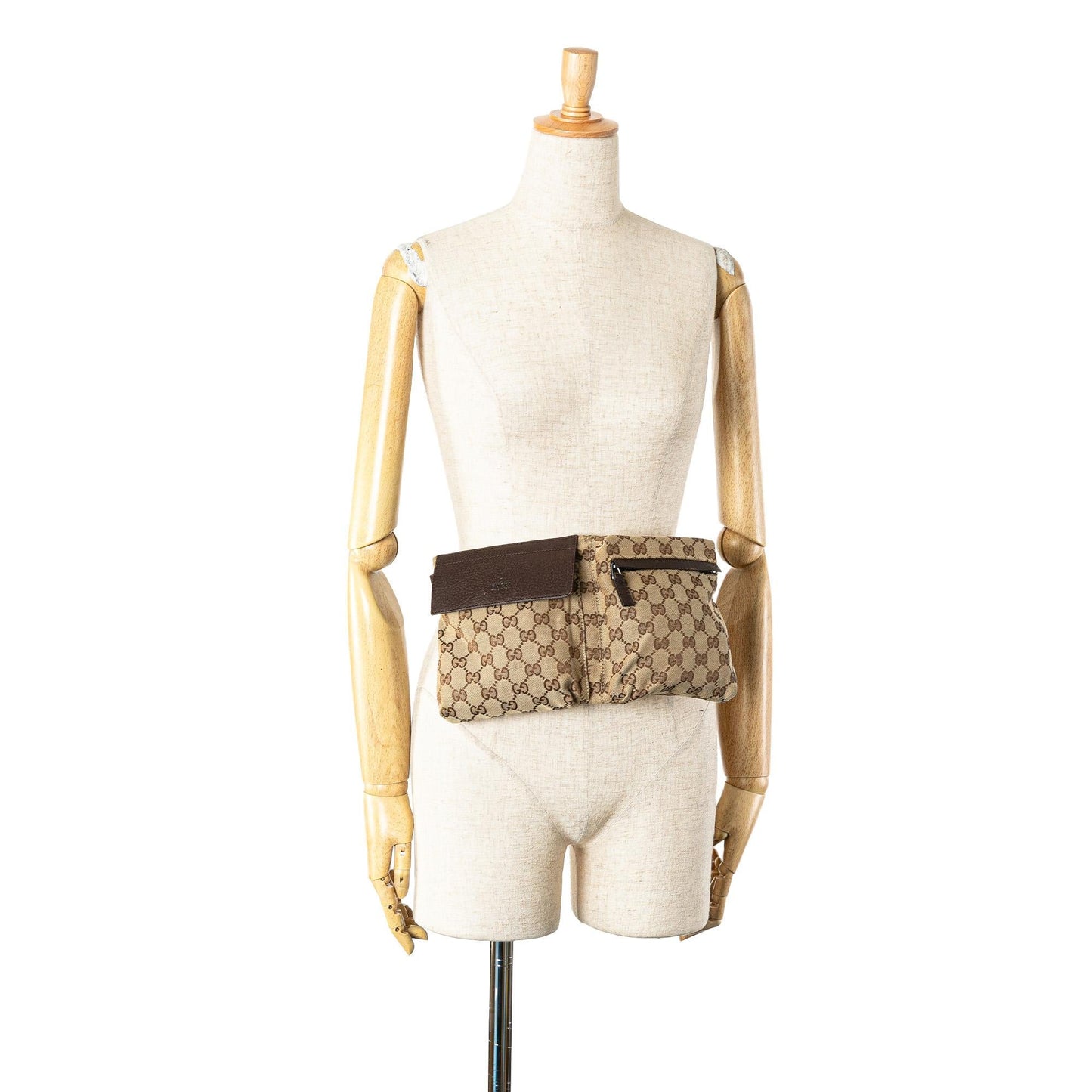 Gucci GG Canvas Double Pocket Belt Bag