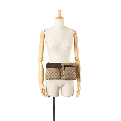 Gucci GG Canvas Double Pocket Belt Bag