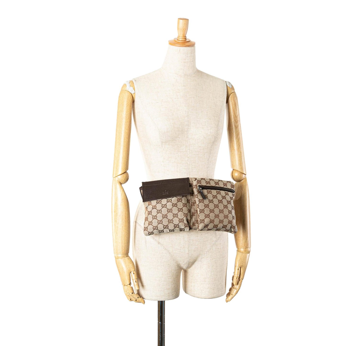 Gucci GG Canvas Double Pocket Belt Bag