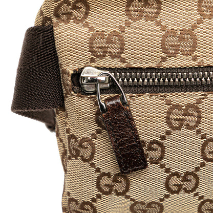 Gucci GG Canvas Double Pocket Belt Bag