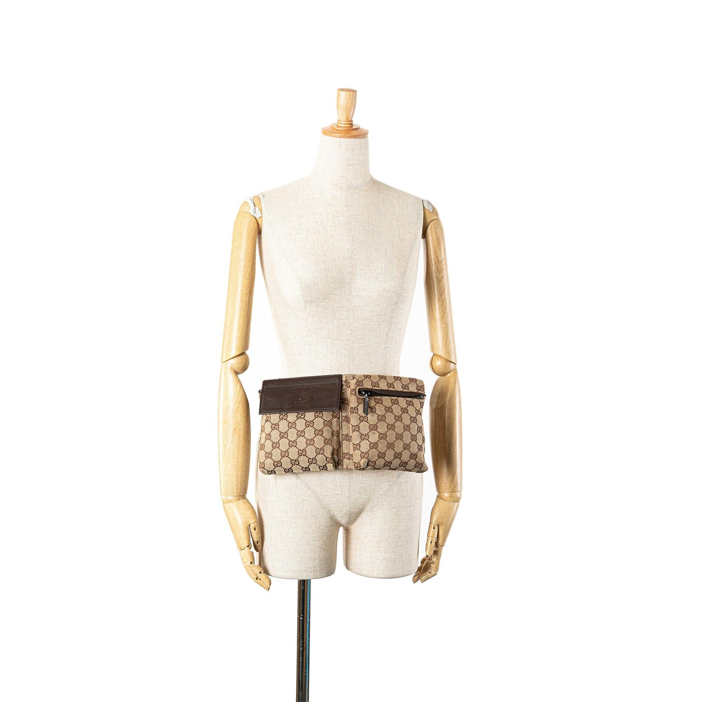 Gucci GG Canvas Double Pocket Belt Bag
