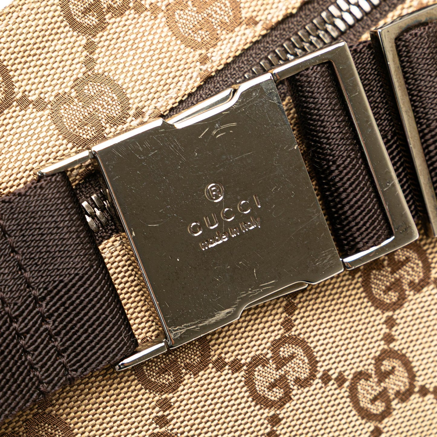 Gucci GG Canvas Double Pocket Belt Bag