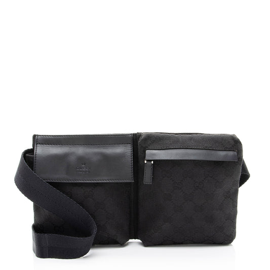 Gucci GG Canvas Double Pocket Belt Bag