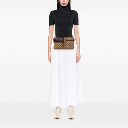 Gucci GG Canvas Double Pocket Belt Bag