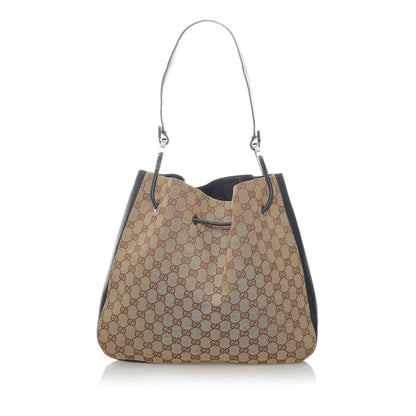 Gucci GG Canvas Drawstring Shoulder Bag (SHG-32073)