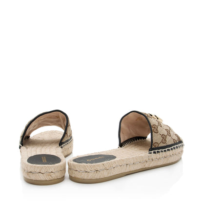 Gucci GG Canvas GG Marmont Pilar Espadrille Slides - Size 8.5 / 38.5 (SHF-pnlKc7)