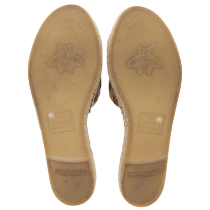 Gucci GG Canvas GG Marmont Pilar Espadrille Slides - Size 8.5 / 38.5 (SHF-pnlKc7)