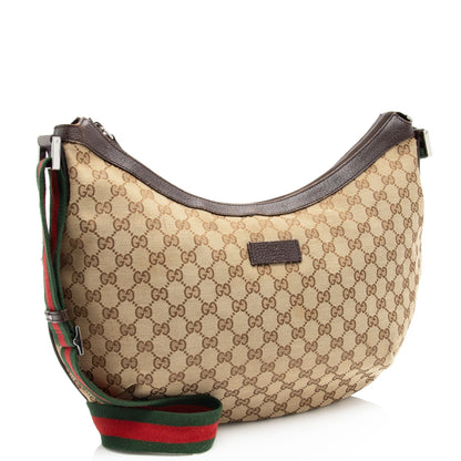 Gucci GG Canvas Half Moon Medium Messenger (SHF-JzXzNp)