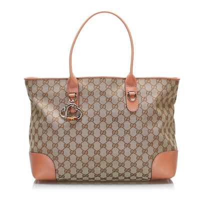 Gucci GG Canvas Heart Bit Tote (SHG-3fnCTw)