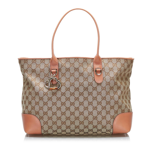 Gucci GG Canvas Heart Bit Tote (SHG-3fnCTw)