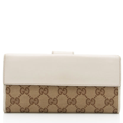 Gucci GG Canvas Heart Script Continental Wallet (SHF-6kTDdx)