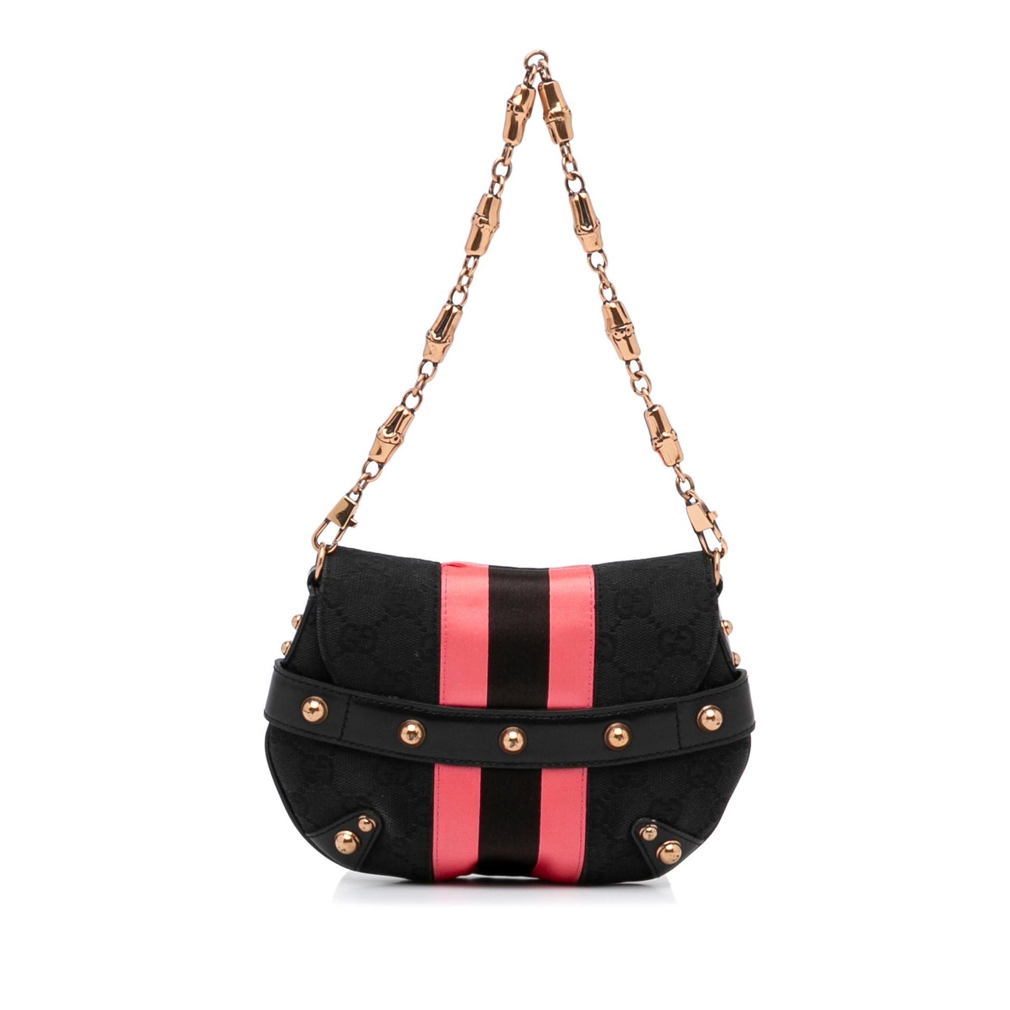 Gucci GG Canvas Horsebit Chain Baguette (SHG-FcwgFl)