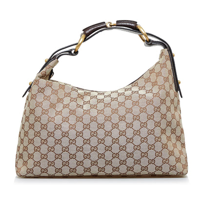 Gucci GG Canvas Horsebit Hobo (SHG-PLy3yh)