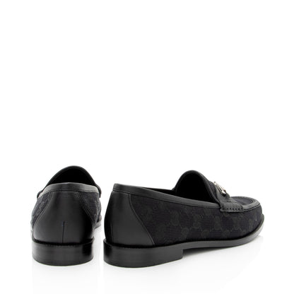 Gucci GG Canvas Horsebit Loafers - Size 7.5 / 37.5 (SHF-ZxcBTe)