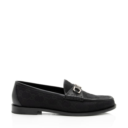 Gucci GG Canvas Horsebit Loafers - Size 7.5 / 37.5 (SHF-ZxcBTe)