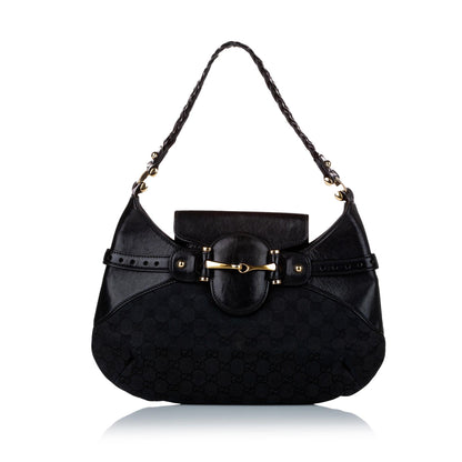 Gucci GG Canvas Horsebit Shoulder Bag (SHG-30316)