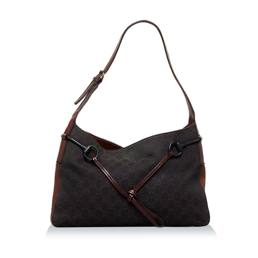 Gucci GG Canvas Horsebit Shoulder Bag (SHG-LWBer5)