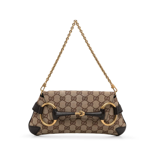 Gucci GG Canvas Horsebit Shoulder Bag (SHG-b3Qp4w)