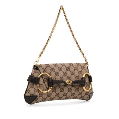 Gucci GG Canvas Horsebit Shoulder Bag (SHG-b3Qp4w)