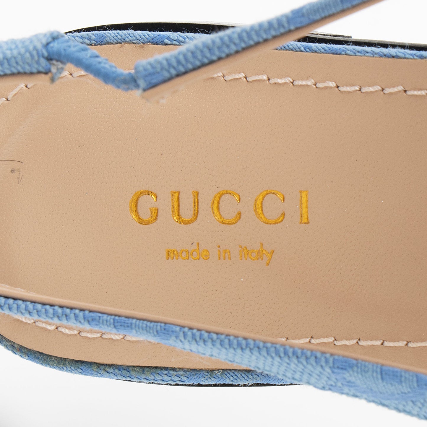 Gucci GG Canvas Horsebit Slingback Flats - Size 7.5 / 37.5