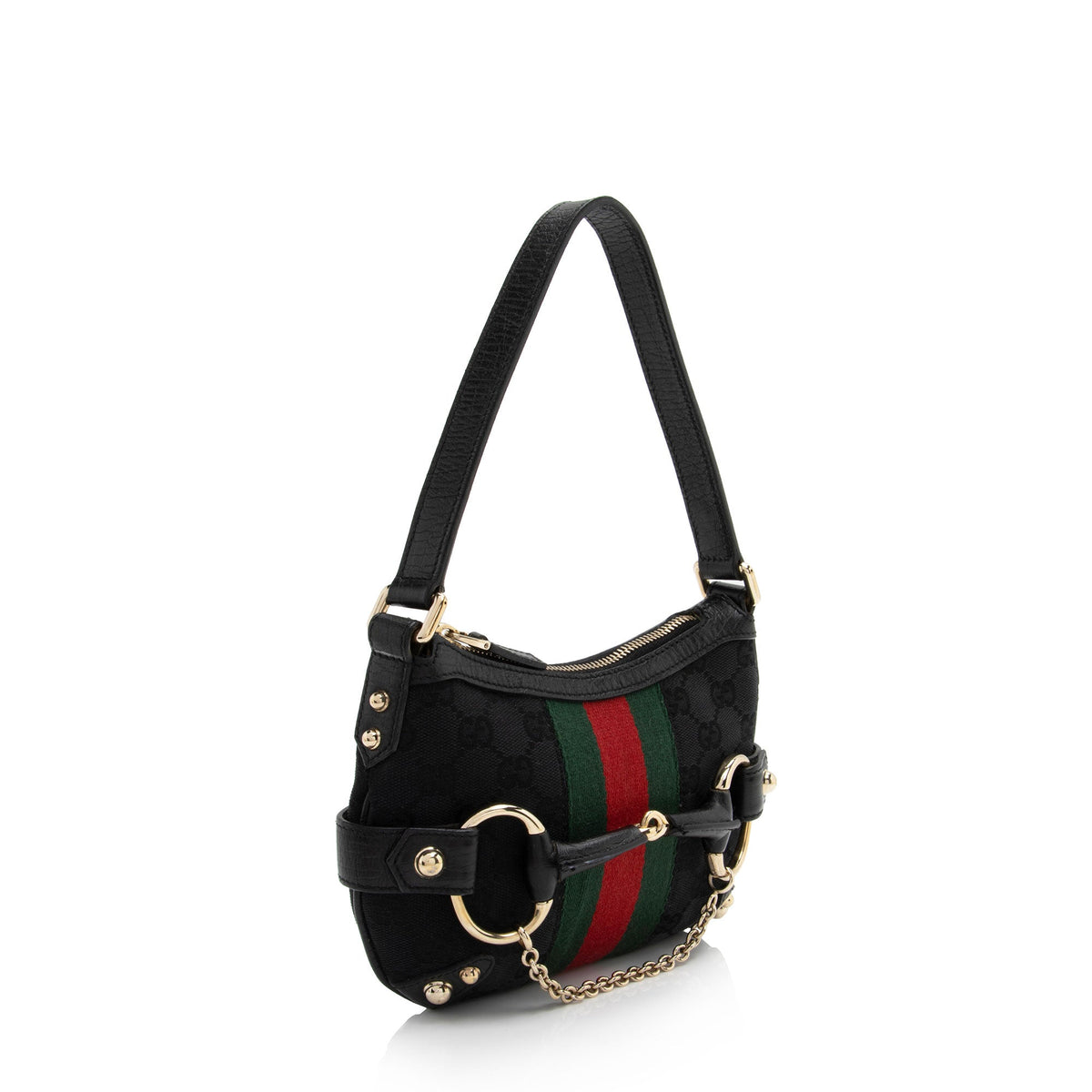Gucci GG Canvas Horsebit Small Shoulder Bag (SHF-o36FPX)