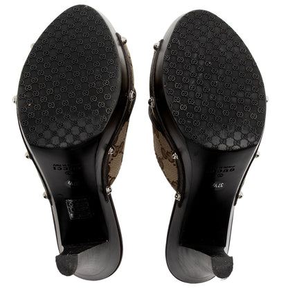 Gucci GG Canvas Horsebit Wood Mules - Size 7.5 / 37.5 (SHF-fMVVfs)