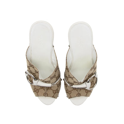 Gucci GG Canvas Icon Bit Clog Sandals - Size 6.5 / 36.5 (SHF-23194)
