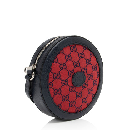 Gucci GG Canvas Interlocking G Patch Round Shoulder Bag