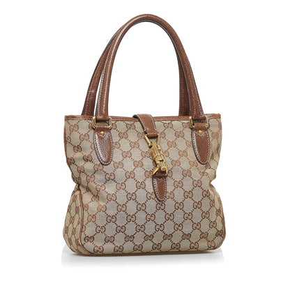 Gucci GG Canvas Jackie Piston Lock Handbag (SHG-R6bLVW)