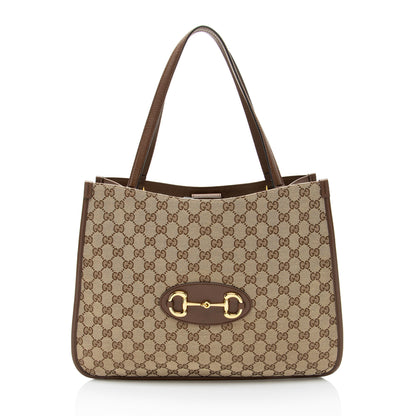Gucci GG Canvas Leather Horsebit 1955 Tote