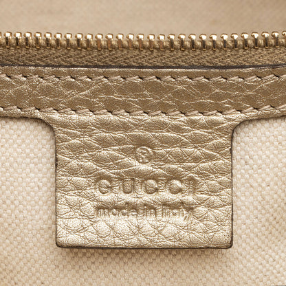 Gucci GG Canvas Metallic Leather Bella Medium Tote
